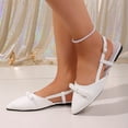 thumbnail image 6 of Hurxie Women's Kitten Heels Pointed Toe Slingback Dress Pumps Shoes White, 6 of 7