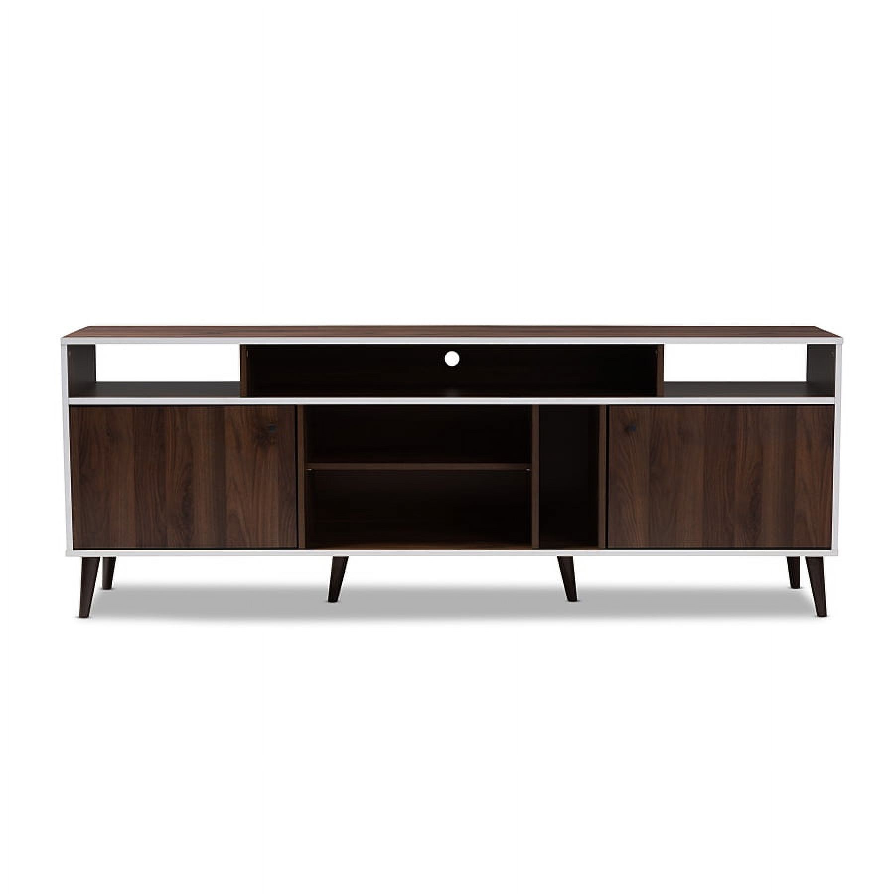Baxton Studio Marion Mid-Century Modern Brown and White Finished TV Stand - image 4 of 7