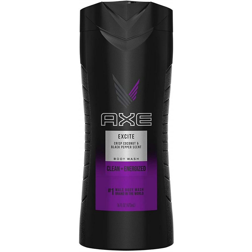 Axe Shower Gel, Excite Body Wash 16 oz (Pack of 6)
