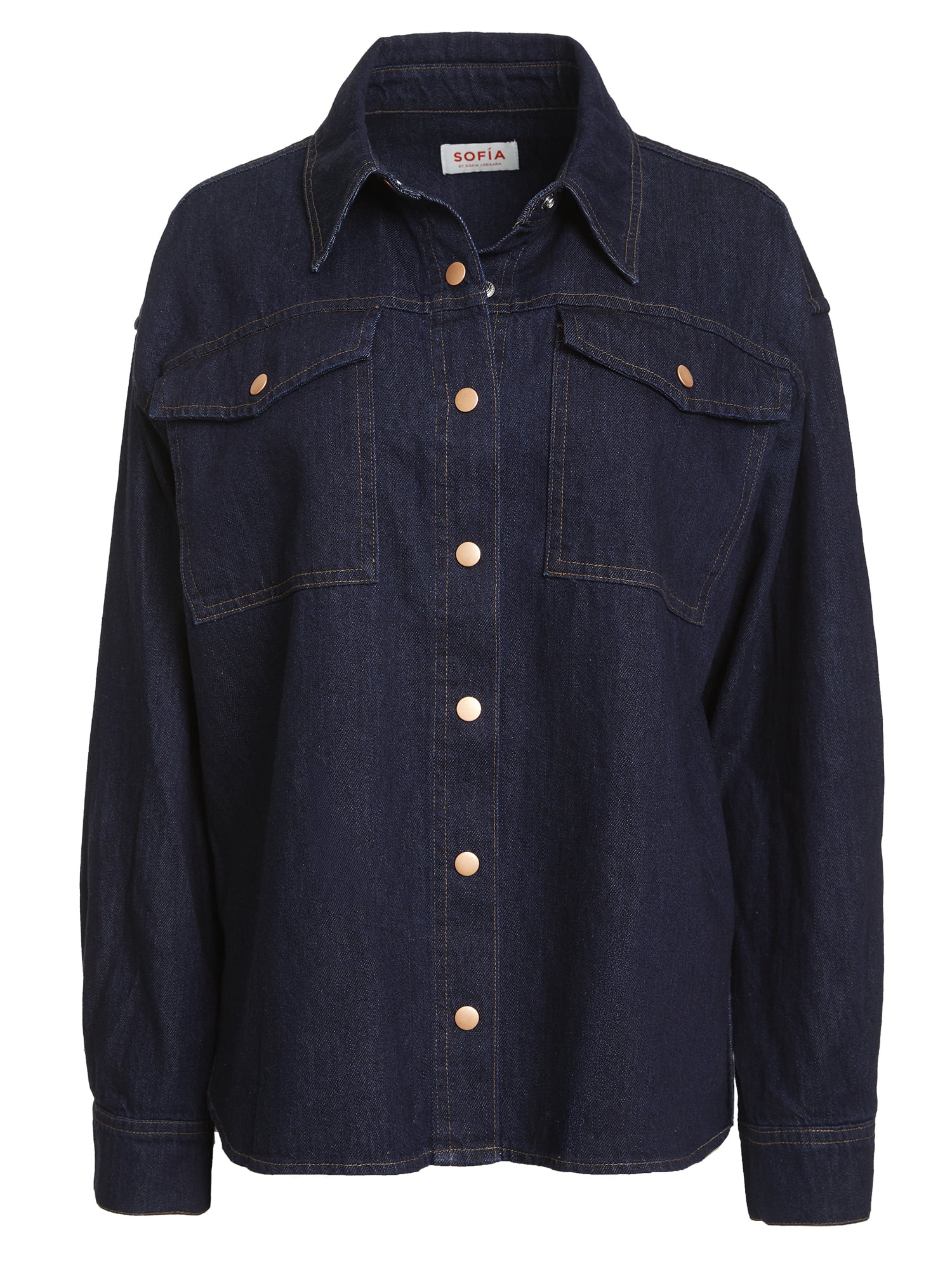 Sofia Vergara Women's Plus Size Relaxed Boyfriend Shirt Sizes 1X-4X