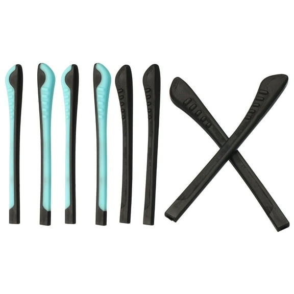 Uxcell Glasses End Tips Eyeglass Anti Slip Ear Sock Pieces Tube Sleeve Silicone Style 4, Black Blue 4 Pairs