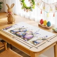 thumbnail image 6 of Colorful Easter Egg Placemats Set of 1, Purple Flower Heat Insulated Linen Place Mats, Washable Stain-Proof Table Mats for Dining Tables Holiday Decor 13x19 Inches, 6 of 9