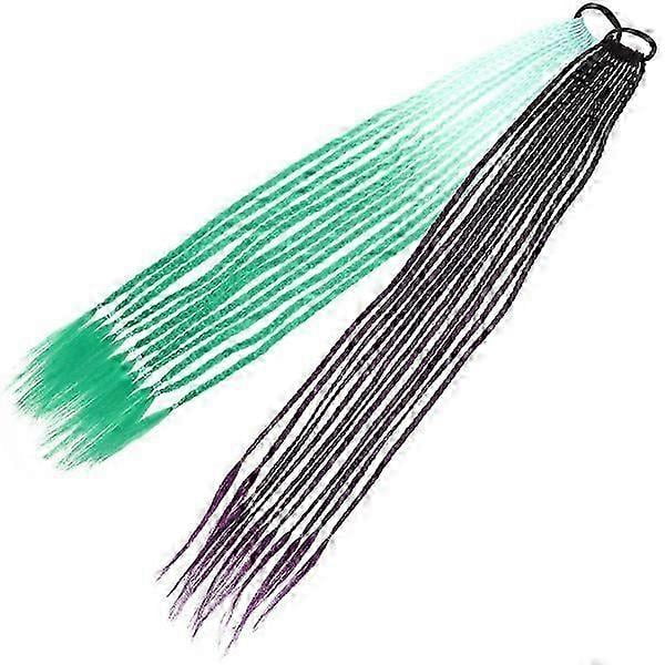 2 piezas de extensiones de coleta larga trenzada de colores con lazo para el cabello, pieza de cabello sintético