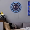thumbnail image 5 of American Art Decor Wood Modelo Retro Round Neon Wall Analog Clock with Pull Chain - 14.5", 5 of 8