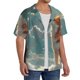 thumbnail image 2 of Balery Starry Sky Cloud Fox Camisa Casual de Manga Corta con Botones para Hombre, Texturizada, Estilo Cubano, para Playa, Verano-Large, 2 of 5