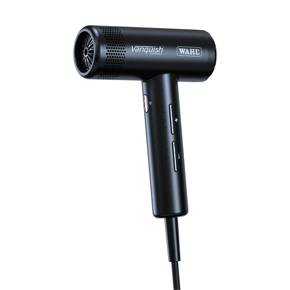 Wahl Professional Vanquish Compact Digital Motor Hair Dryer, 1600W Lightweight Professional Blow Dryer with Magnetic Attachments, Black
