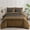 Brown, variant on Grey Comforter Set Queen Size, 7 Pieces Grey and Black Stripe Bed in a Bag, Geometric Comforter and Sheet Set, Soft Microfiber Complete Bedding Sets for All Seasons