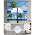 thumbnail image 3 of Palm Tree Beach Kitchen Curtains Swag Valance and Tier Curtains Set 24 Inch Length, Summer Ocean Blue Sky Cloudy Scenery Rod Pocket Drape Panels Pair Swag Curtain for Bathroom/Cafe/Window, 3 of 6