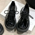 thumbnail image 6 of Lovskoo 2024 Women's Dress Leather Shoes Platform Round-Toe French Vintage Mary Shoes Flat Shallow Mouth Gentle Patent Leather Spring Shoes Black, 6 of 8