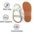 thumbnail image 5 of Girls Sandals Toddler Summer Dress Shoes Gladiator Beach Flat Sandals(AA390 White/13M), 5 of 6