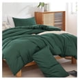 thumbnail image 3 of TiaGOC Queen Comforter Set Emerald Green, 3pcs (1 Boho Dark Forest Green Comforter & 2 Pillowcases), All Season Blanket Lightweight Bedspreads Quilt, 3 of 9