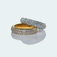 thumbnail image 3 of AFFY 3 Row Eternity Wedding Band Ring for Women Round Lab Grown DIamond Anniversary Ring in 14k White Gold Plated Sterling Silver Fine Jewelry Gift for Her Size 7.5, 3 of 6