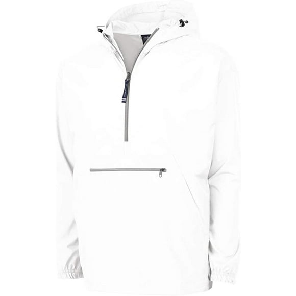 Charles River Apparel Unisex-Adult's Pack-N-Go Wind & Water-Resistant Pullover (Reg/Ext Sizes), White, Medium