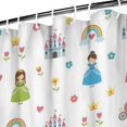 thumbnail image 3 of Colorful Princess Castle Pattern Shower Curtain 84"x72" ,Bathroom Decorative Shower Curtains Set with 12 Hooks,Modern Waterproof Washable Shower Curtain, 3 of 6