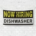 thumbnail image 4 of Now Hiring Dishwasher 13 oz Heavy Duty Vinyl Banner Dishwasher Jobs Available Help Wanted Sign for Business Advertising Indoor/Outdoor Single-Sided with Metal Grommets (4x10 ft, Bk & Wh & Ye), 4 of 6