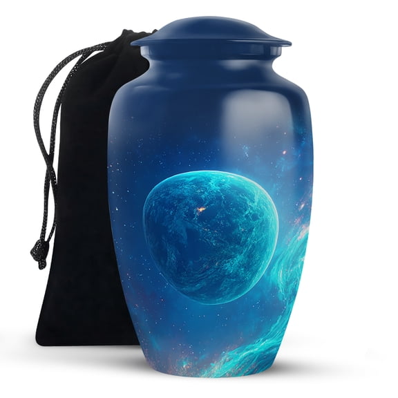 KARYLIZ Star Galaxy Urns for Ashes for Adult Female & Male - 10 Inch - Galaxy Cremation Large Home Decorative Funeral, Burial Cremation Urns for Mom & Dad