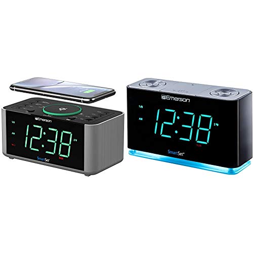 Emerson Alarm Clock Radio and QI Wireless Phone Charger ...