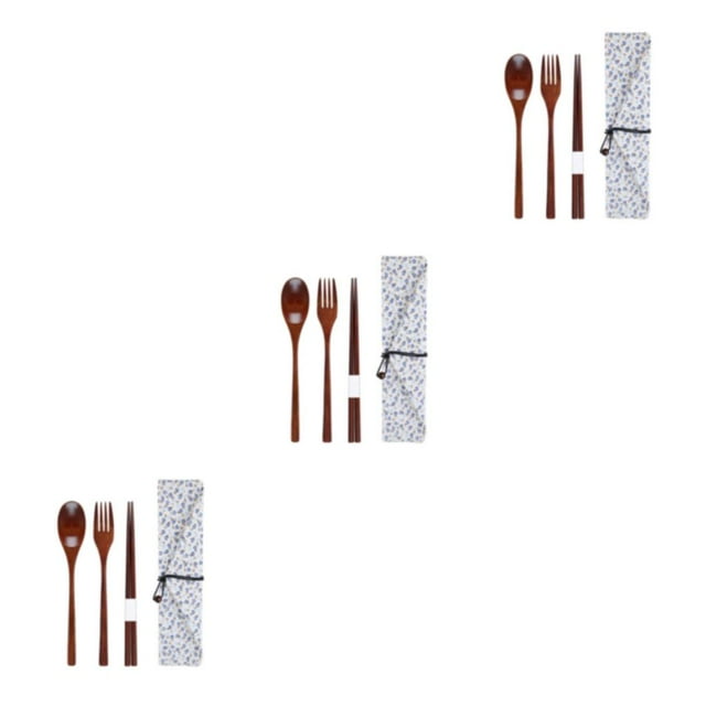 Advancent Juego de cubiertos estilo japonés reemplazo lavable reutilizable hidratación pulido Oficina escuela niños palillo tenedor cuchara Type1 NO1
