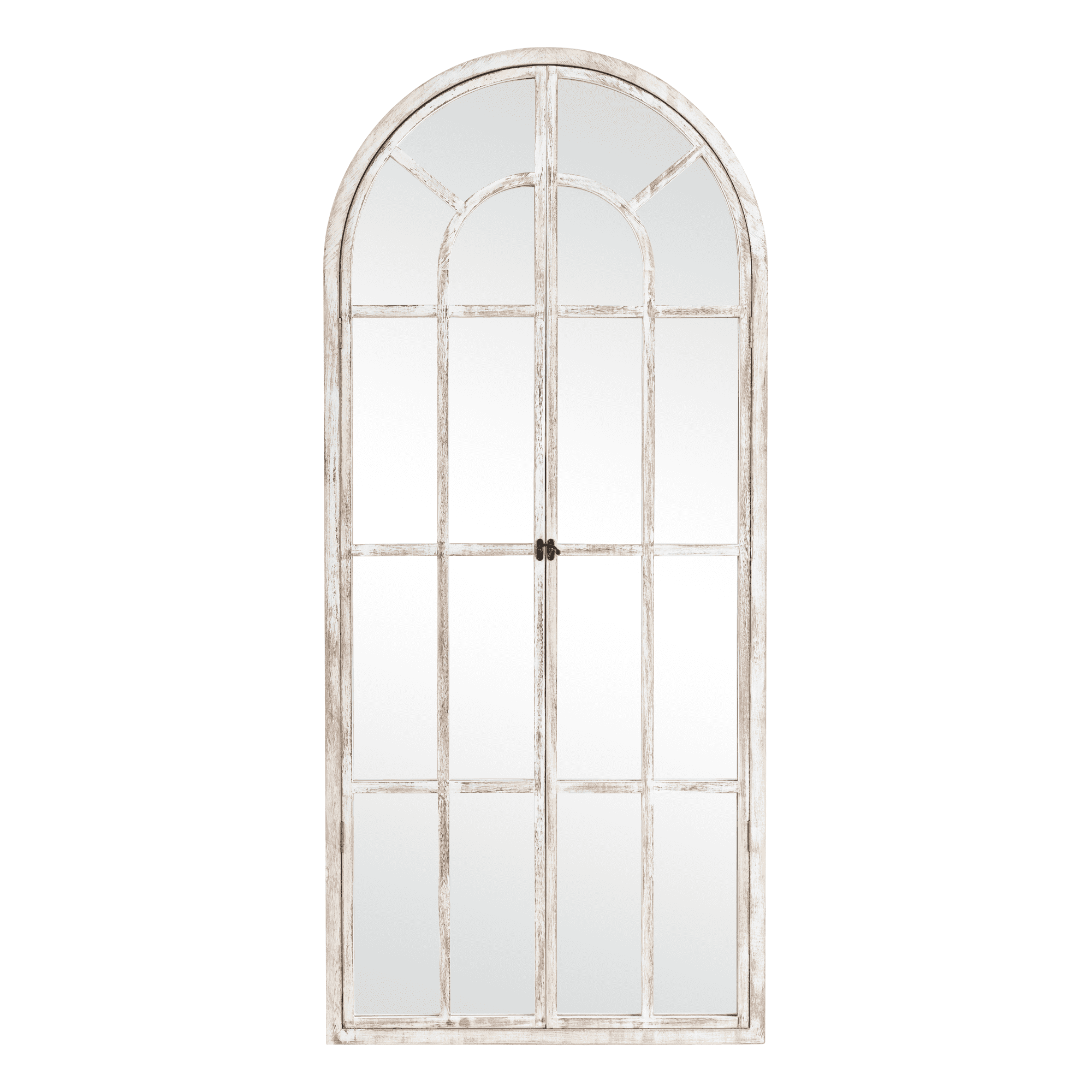 MAYEERTY 71"x32" White Arched Wall Mirror Full Lengthr with Hanging Mirror