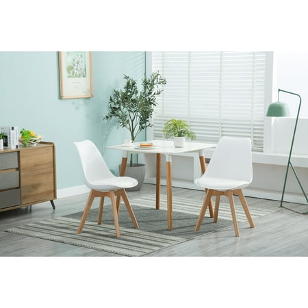 Kinds Of Woods Used For Furniture Porthos Home Farley Eames Dining Chair With Molded PP Plastic & PU Leather Seat And Beech Wood Legs (Set of 2, Great For Use As Accent Chairs In The Bedroom And Living Room Too) ()