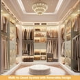 thumbnail image 6 of 5FT Closet Organizer System with Wooden Drawers, 60 Inches Walk In Closet System With 5 Hanging Rods, Can Fit 1.58 to 6.8 FT with Reversible Hanging Shelving, 6 of 18