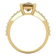 thumbnail image 4 of 3.96ct cushion cut champagne Zircon 18k yellow gold Bridal Wedding Engagement Promise Anniversary Ring for Women size 6.25, 4 of 7