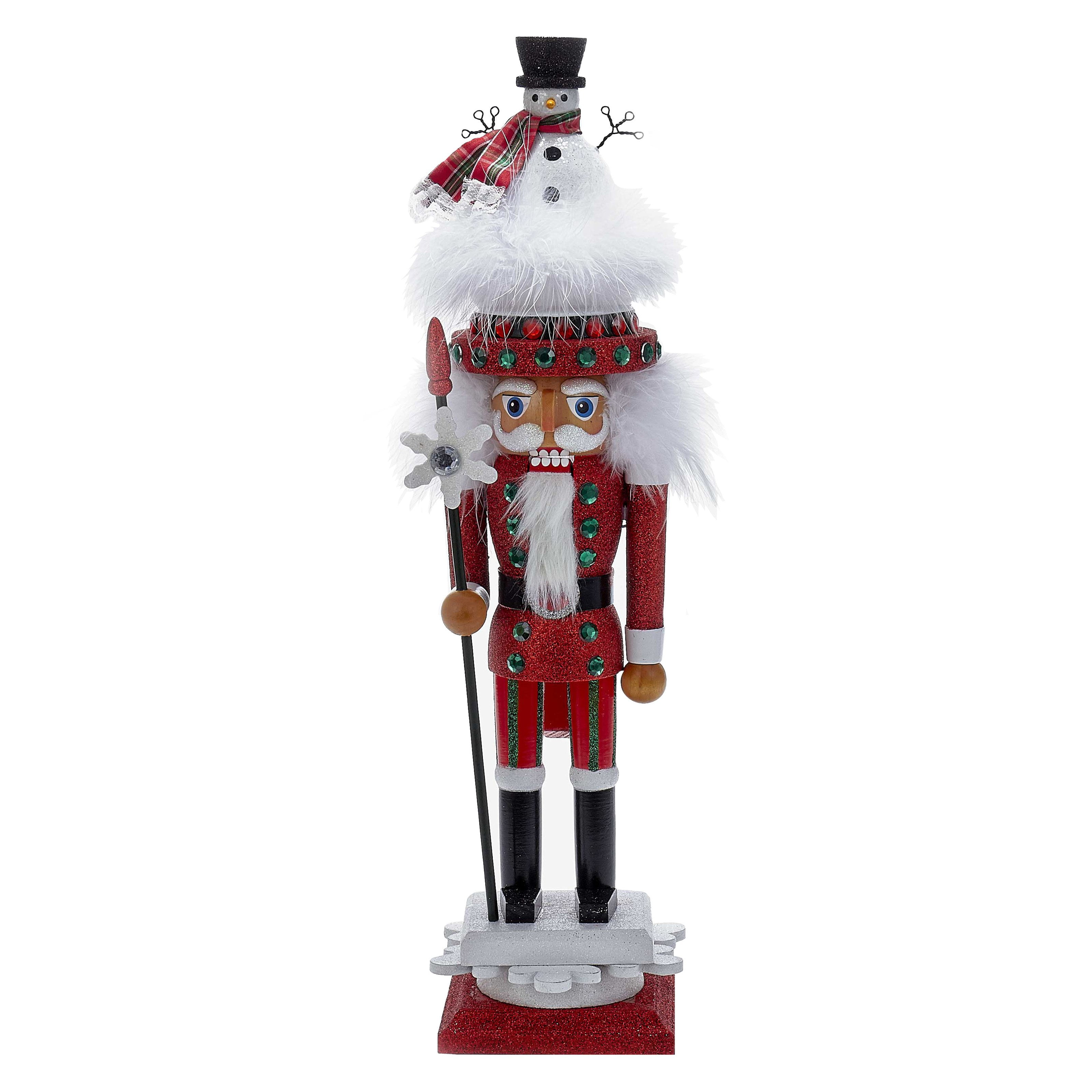 Kurt Adler 18 in. Hollywood Red Nutcracker with Snowman Hat