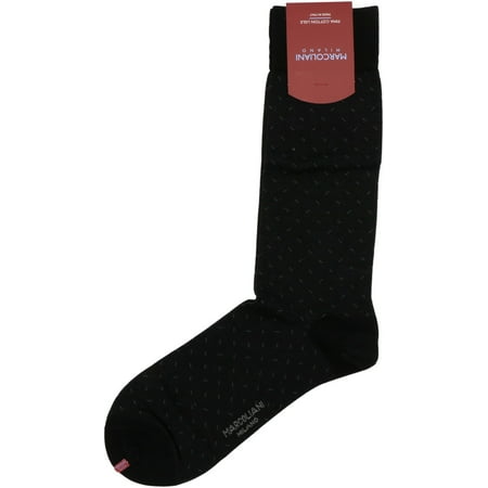 Marcoliani Milano Men's Black Pima Cotton Lisle Micro Slash Dress Sock ...