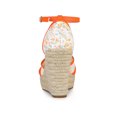 thumbnail image 2 of BLISSFUL STEP Women's Espadrille Wedge Heel Wedge Sandals Orange Flower 7, 2 of 7