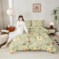 thumbnail image 4 of Manfei Western Floral Flower Full Size Comforter Sets, Vintage French Style Bedding Comforter Set, Rustic Butterfly Animal Reversible Bedding Sets, Ultra Soft Home Decor, 3 Pieces, 4 of 8