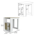 thumbnail image 4 of CoSoTower Kitchen Island with Side Shelve and to Open Cabinet , White / Macadamia, 4 of 5