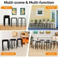 thumbnail image 5 of VINGLI 17.7in Plastic Stackable Stools Portable Stacking Chairs Nesting Stool Decoration Round Stools Pack of 6 for Home Outdoor Indoor Office, Black, 5 of 12