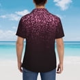 thumbnail image 6 of Daiia Pink Glitter Sparkles A Hawaiian Shirt for Men Gentle Cotton Regular Short Sleeve Casual-3X-Large, 6 of 9