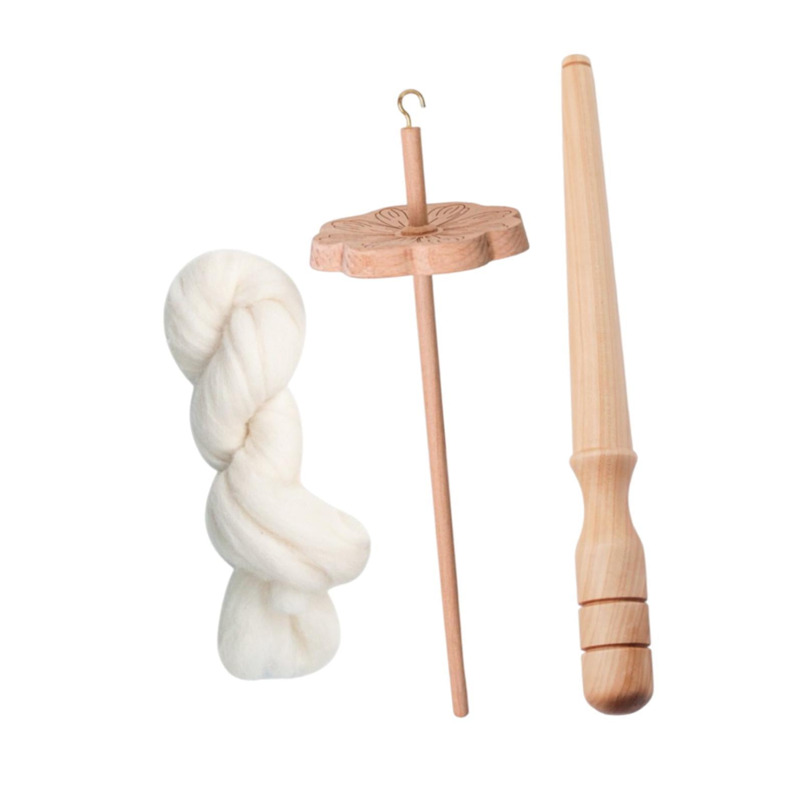 Sharprepublic Drop Spindle Portable Sewing Projects for Beginners Wood for Knitted Felting with wool strips
