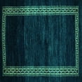 thumbnail image 1 of Ahgly Company Indoor Square Abstract Turquoise Blue Modern Area Rugs, 3' Square, 1 of 4