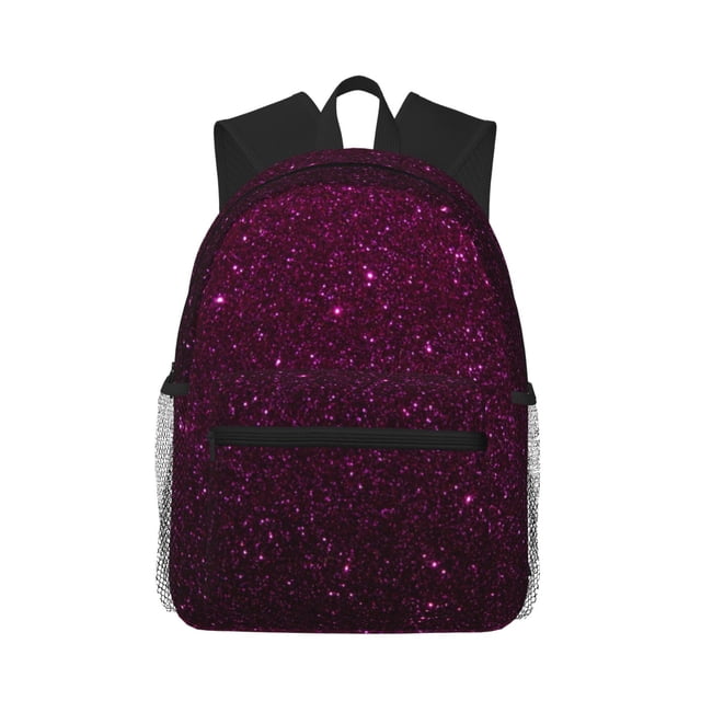Easygdp Dark Purple Glitter Mochila Casual para Portátil, Mochila para Escuela, Viajes, Negocios