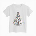 thumbnail image 4 of sdbrld Girls Xams Shirt for 2T 3T Toddler Kids Crew Neck Short Sleeve Christmas‑themed Casual Holiday Cute Tee Tops White Sizes 2-3 Years, 4 of 5