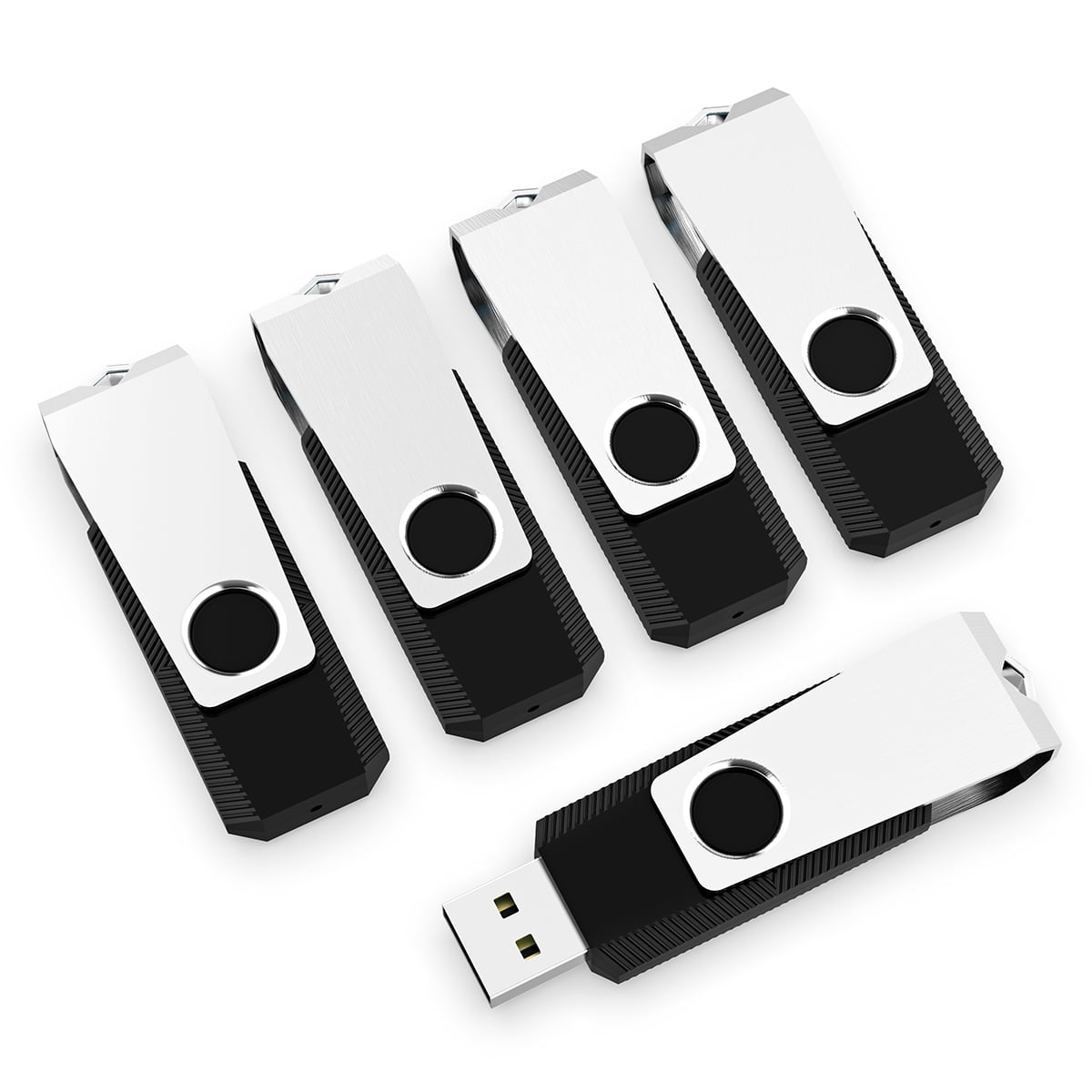 5 Pack 64GB USB Flash Drive Memory Stick Fold Storage USB 2.0 Thumb Drive Swivel Design