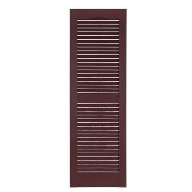 Perfect Shutters IL501551260 Premier Louver Exterior Decorative Shutter, Burgundy - 15 x 51 in.