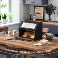 thumbnail image 3 of Bread Box for Kitchen Countertop Bin Double Layer Bread Box Storage Container Extra Large Capacity Farmhouse with Diamond Pattern Windows (Black, Large), 3 of 13