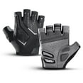 thumbnail image 1 of Guantes negros Guantes de ciclismo de medio dedo para hombres y mujeres Guantes deportivos transpirables que absorben los golpes de silicona MFZFUKR BST3047188-4, 1 of 7