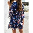 thumbnail image 5 of YNIQUE Women's Fashion Casual Loose V-Neck Half-Sleeved Floral Print Dress, 5 of 7