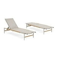thumbnail image 2 of Cassia Modern Outdoor Patio Aluminum Chaise Lounge, Mesh Lounger Bed with Rope-Wrapped, Natural+Silver, Set of 2, 2 of 11