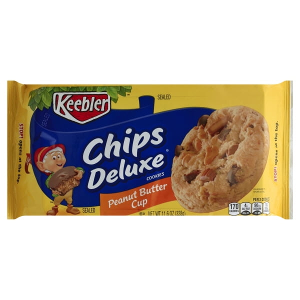 Keebler Chips Deluxe Cookies Peanut Butter Cup Cookie, 11.6 Oz ...