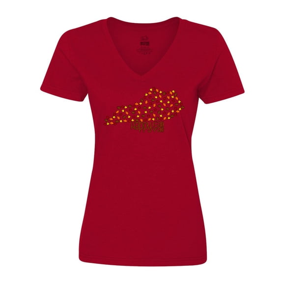 Inktastic Happy Fall Y'all Kentucky Women's V-Neck T-Shirt