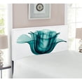 thumbnail image 2 of Flower Headboard, X-ray Image of a Rose Flower Romance Creative Nature Picture Print, Upholstered Decorative Metal Bed Headboard with Memory Foam, Twin Size, Teal White, by Ambesonne, 2 of 4