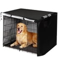 thumbnail image 5 of Dog Crate Cover, 37 x 24 x 25 in 210D Waterproof Oxford Fabric Dog Cage Cover, Pet Kennel Enclosure with Zipper & Ventilation Window, Front Opening, Ideal for Indoor Outdoor Daily Use (Black), 5 of 6