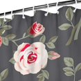 thumbnail image 3 of Waterproof Farmhouse Pink Floral Flowers Green Leaves Shower Curtain 72x72 Inch Boho Style Polyester Unique Shower Curtain for Bathroom Hotel Home Decor with 12 Plastic Hooks, 3 of 5