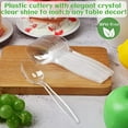 thumbnail image 4 of Clear Plastic Spoons Heavy Duty Plastic Silverware Plastic Cutlery Transparent Disposable Spoons Plastic Utensils Set Disposable Silverware for Table Home Office Outdoor Picnics, 4 of 8