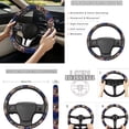 thumbnail image 3 of Jeiento 250th Eagle 13 Pcs Auto Seat Cover Sets USA Flag Steering Wheel Cover Seatbelt Pad Armrest Cover Pad Cup Holders Keychain Chapstick Holder for SUV Van Sedan Truck, 3 of 9